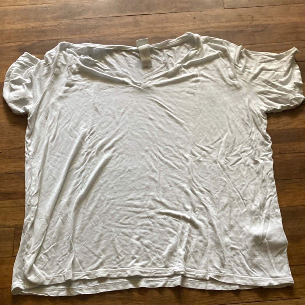 White Tee V-neck